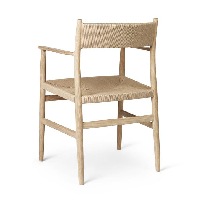 Arv arm chair woven back and seat - White oiled oak-paper ribbon - Brdr. Krüger