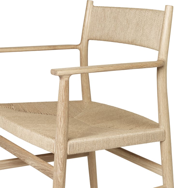 Arv arm chair woven back and seat, White oiled oak-paper ribbon Brdr. Krüger