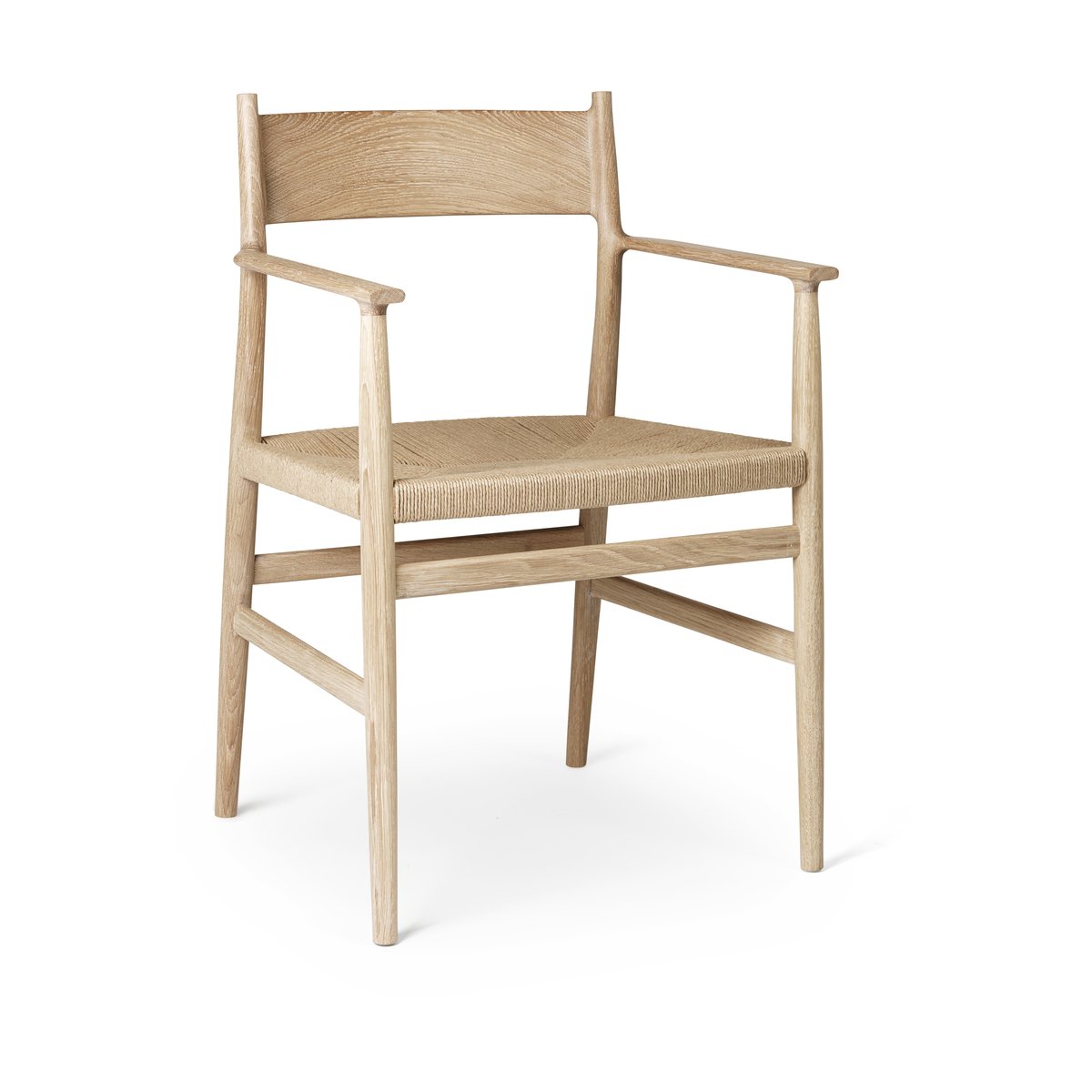 Brdr. Krüger Arv arm chair woven seat White oiled oak-paper ribbon