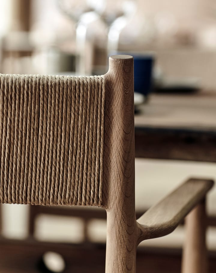 Arv arm chair woven seat, White oiled oak-paper ribbon Brdr. Krüger