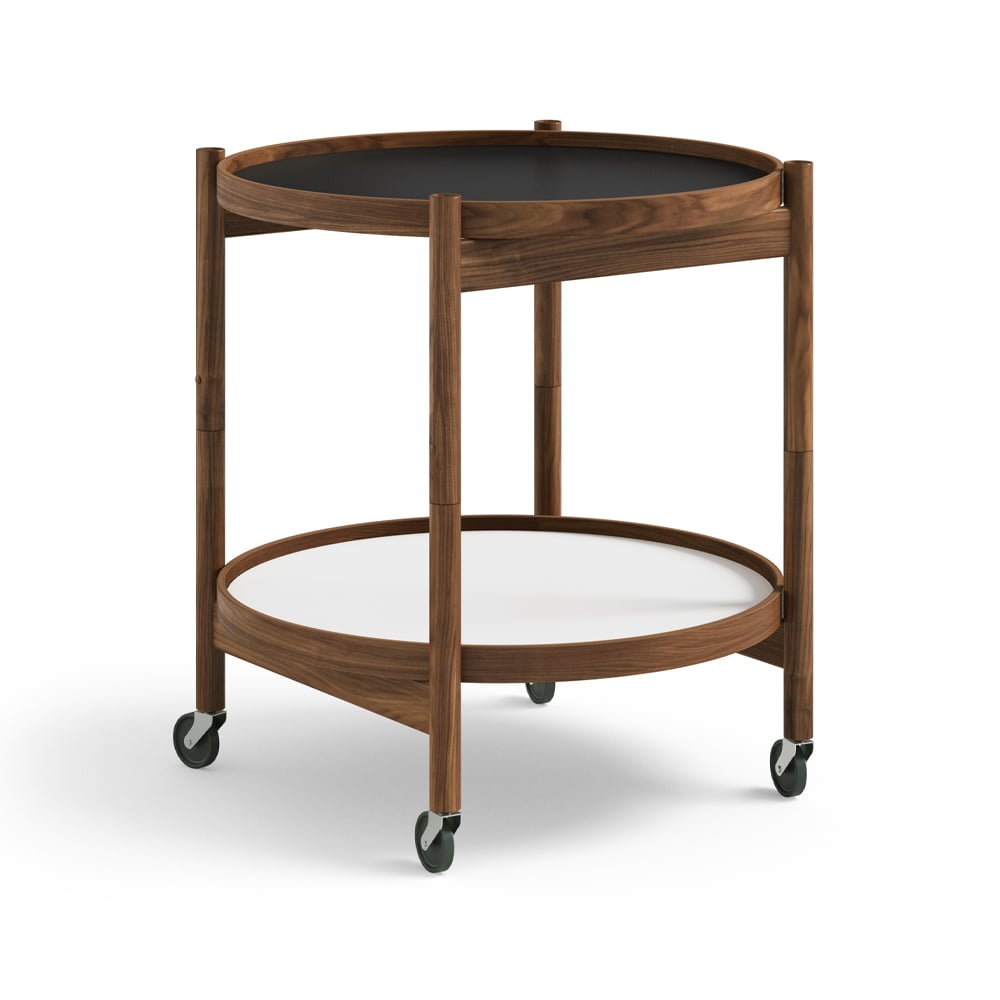 Brdr. Krüger Bølling Tray Table model 50 Base, oiled walnut stand