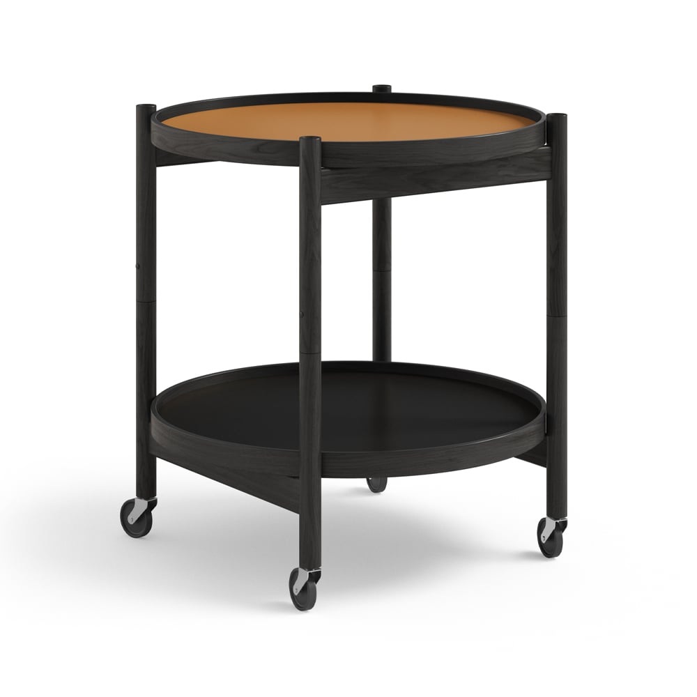 Brdr. Krüger Bølling Tray Table model 50 Clay, black lacquered oak stand