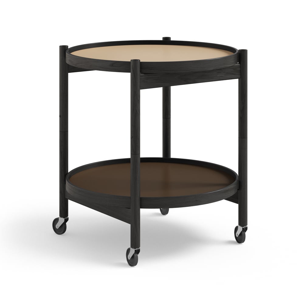 Brdr. Krüger Bølling Tray Table model 50 Earth, black lacquered oak stand