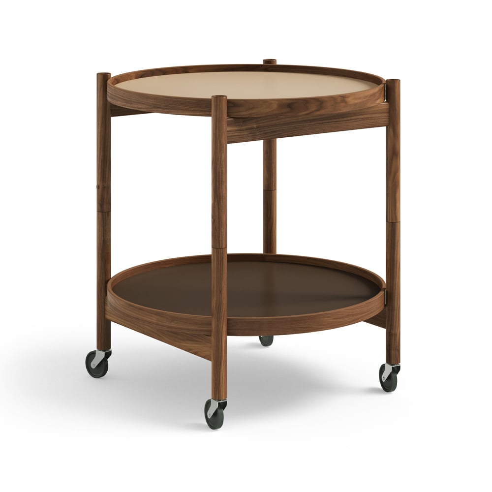 Brdr. Krüger Bølling Tray Table model 50 Earth, oiled walnut stand