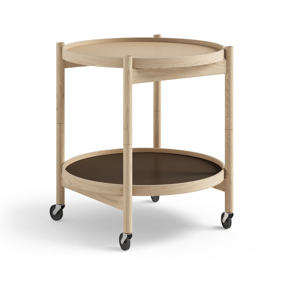 Brdr. Krüger Bølling Tray Table model 50 Earth, untreated oak stand