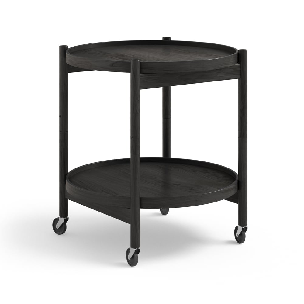 Brdr. Krüger Bølling Tray Table model 50 Oak black lacquered, black lacquered oak stand