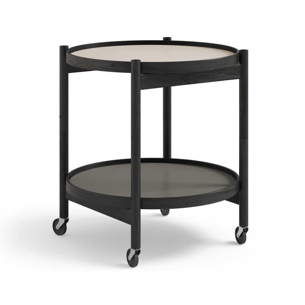 Brdr. Krüger Bølling Tray Table model 50 Stone, black lacquered oak stand