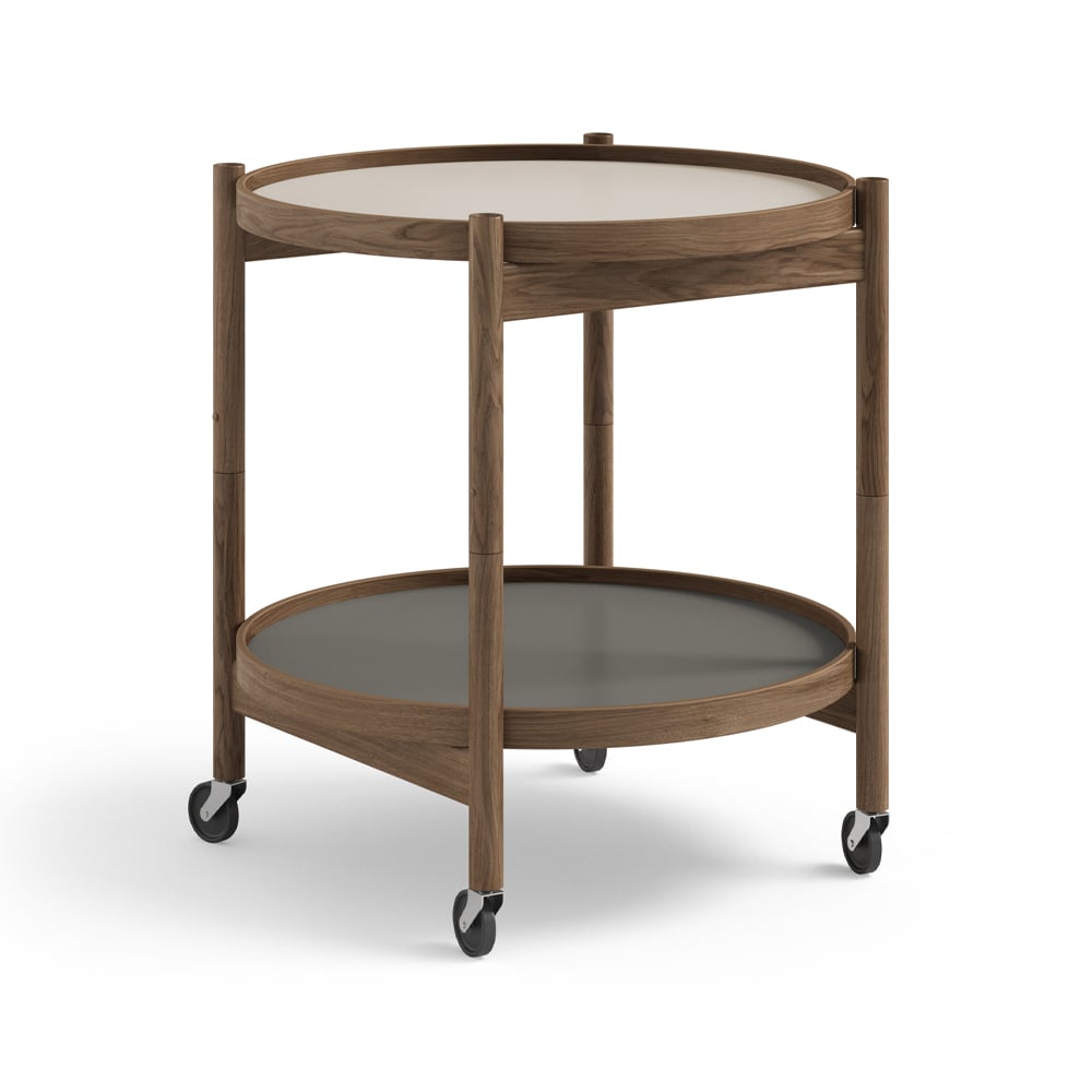 Brdr. Krüger Bølling Tray Table model 50 Stone, smoke oiled oak stand