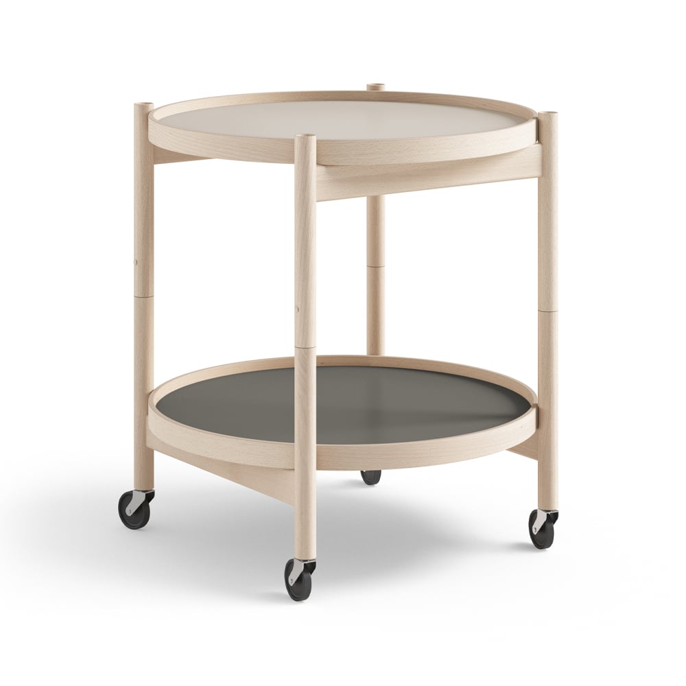 Brdr. Krüger Bølling Tray Table model 50 Stone, untreated beech stand