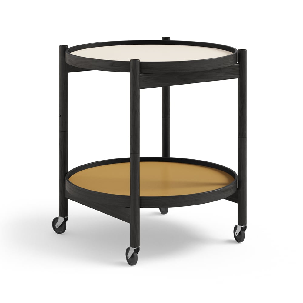 Brdr. Krüger Bølling Tray Table model 50 Sunny, black lacquered oak stand