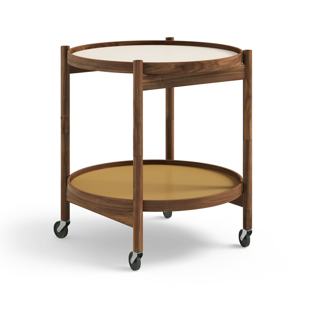 Brdr. Krüger Bølling Tray Table model 50 Sunny, oiled walnut stand