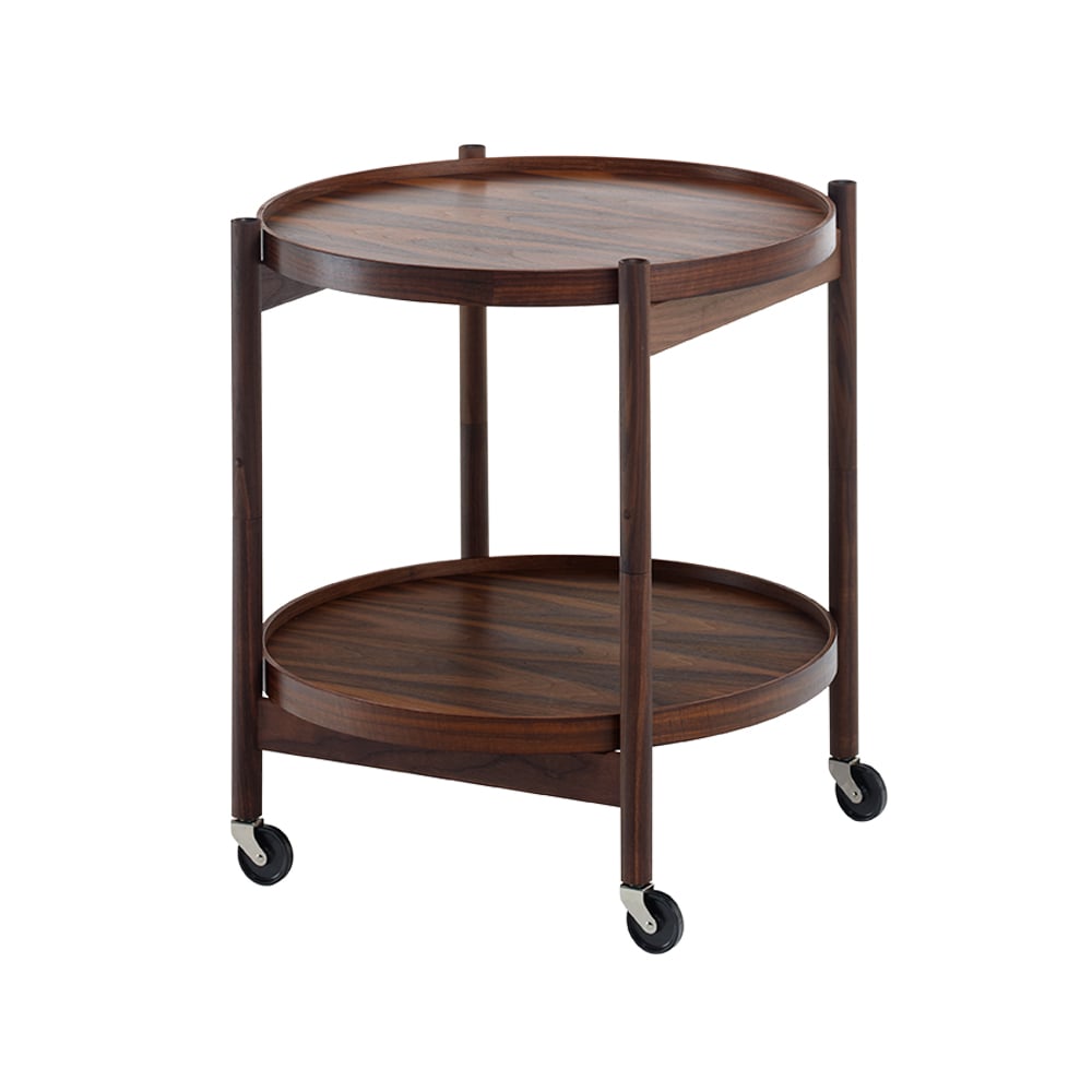 Brdr. Krüger Bølling Tray Table model 50 Walnut veneer, oiled walnut stand