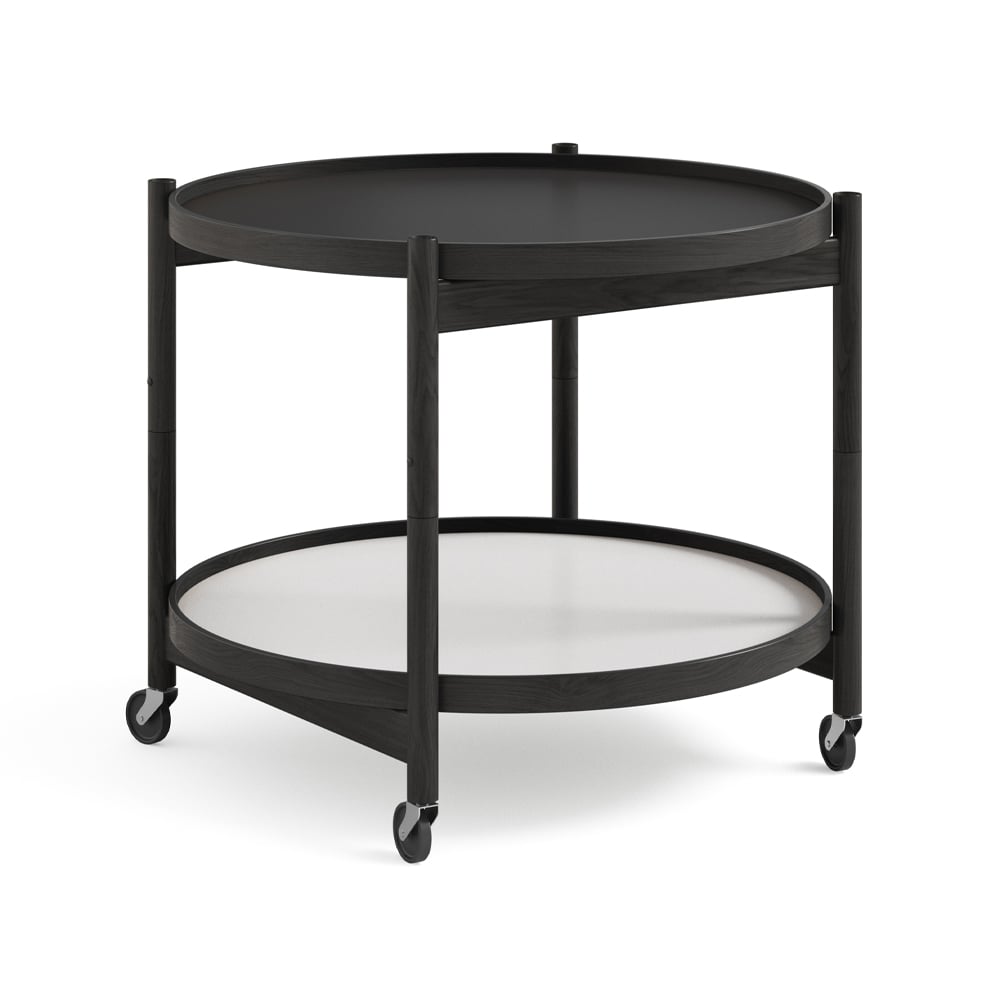 Brdr. Krüger Bølling Tray Table model 60 Base, black lacquered oak stand