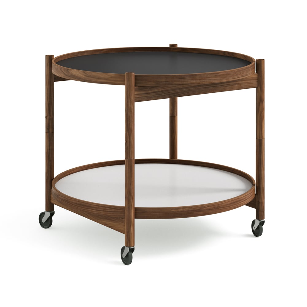 Brdr. Krüger Bølling Tray Table model 60 Base, oiled walnut stand