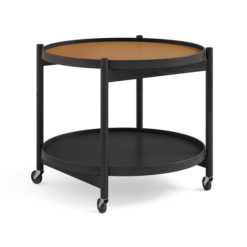 Brdr. Krüger Bølling Tray Table model 60 Clay, black lacquered oak stand