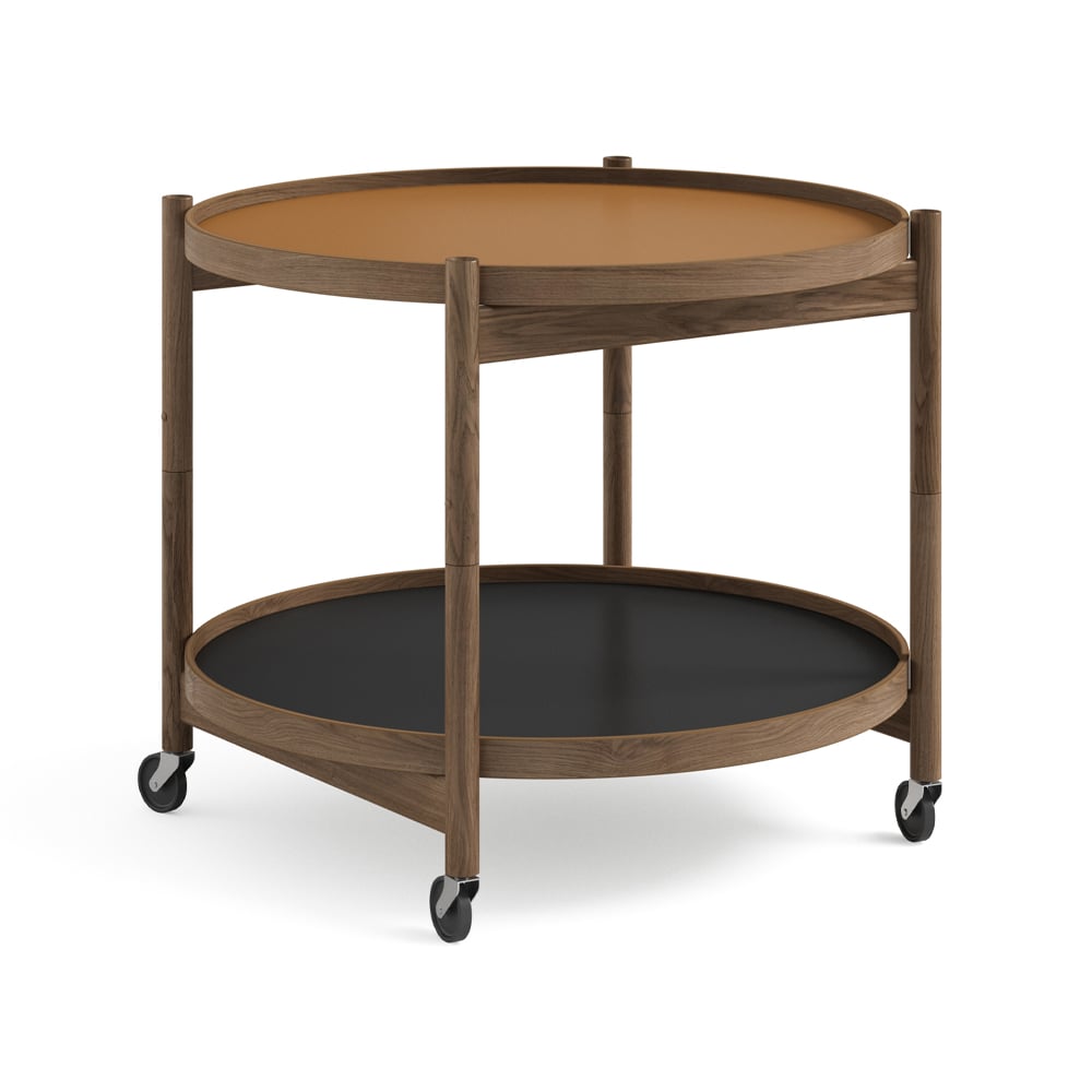 Brdr. Krüger Bølling Tray Table model 60 Clay, smoke oiled oak stand