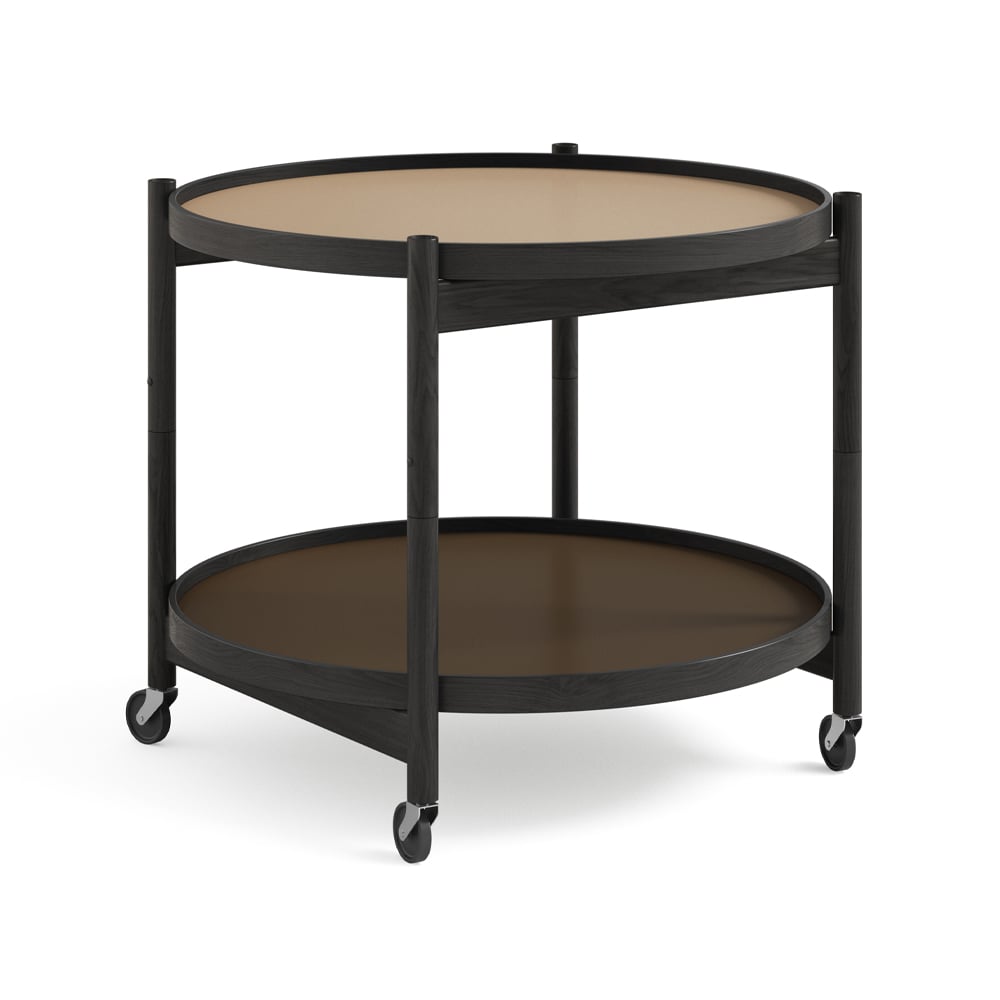 Brdr. Krüger Bølling Tray Table model 60 Earth, black lacquered oak stand