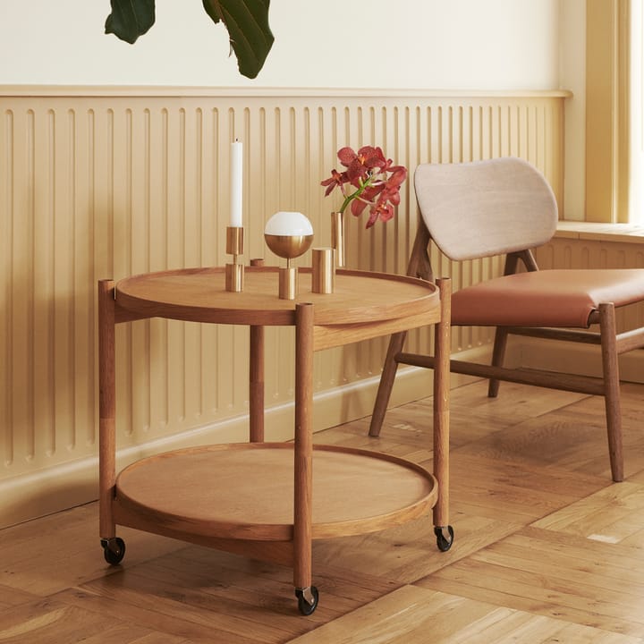 Bølling Tray Table model 60 , Earth, oiled walnut stand Brdr. Krüger