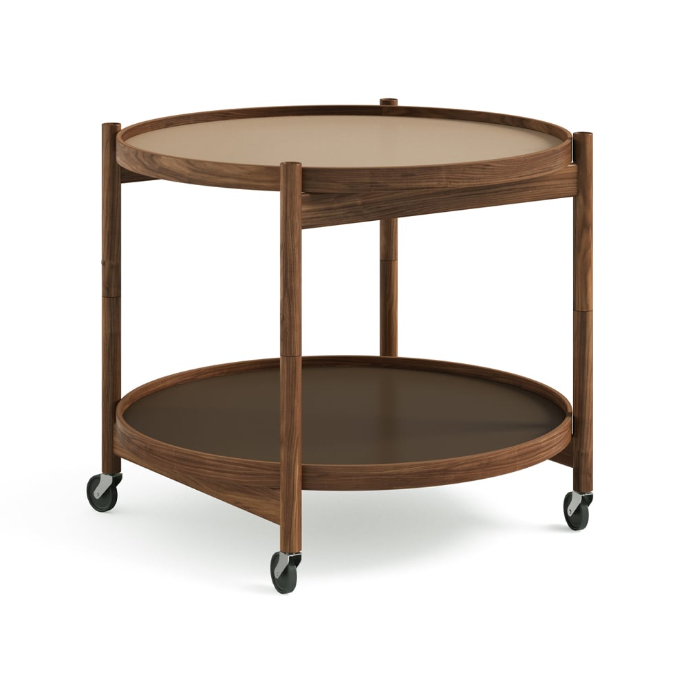 Brdr. Krüger Bølling Tray Table model 60 Earth, oiled walnut stand