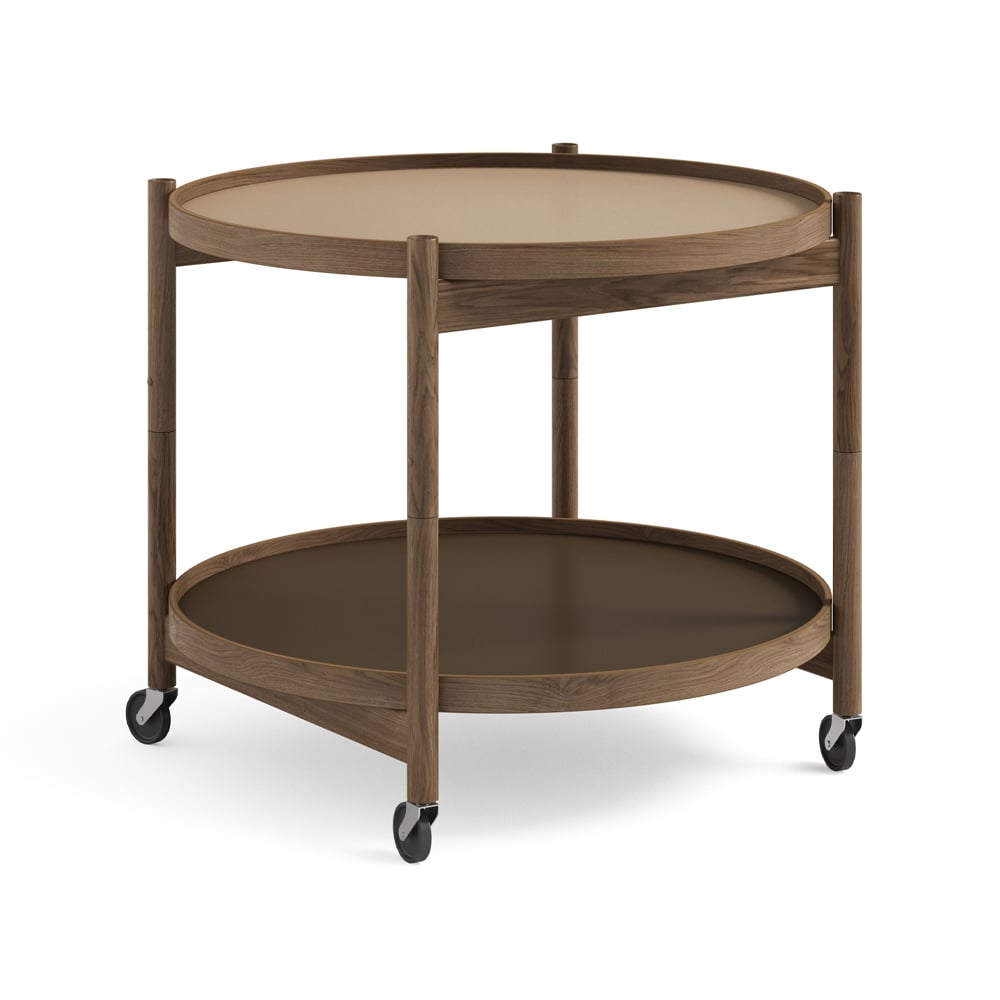 Brdr. Krüger Bølling Tray Table model 60 Earth, smoke oiled oak stand