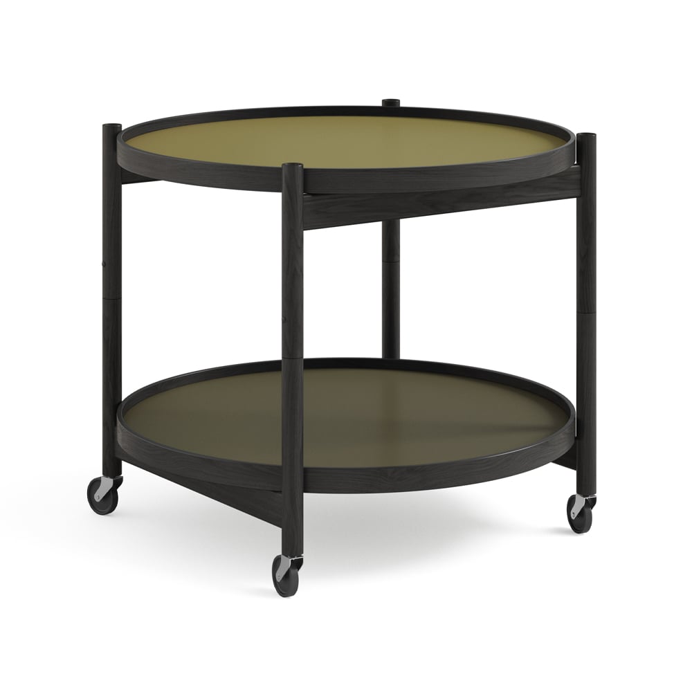 Brdr. Krüger Bølling Tray Table model 60 Leaf, black lacquered oak stand