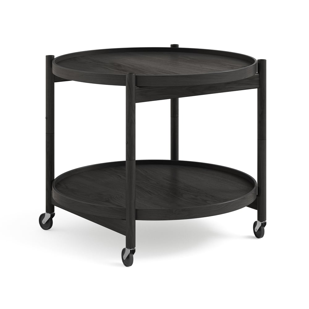 Brdr. Krüger Bølling Tray Table model 60 Oak black lacquered, black lacquered oak stand