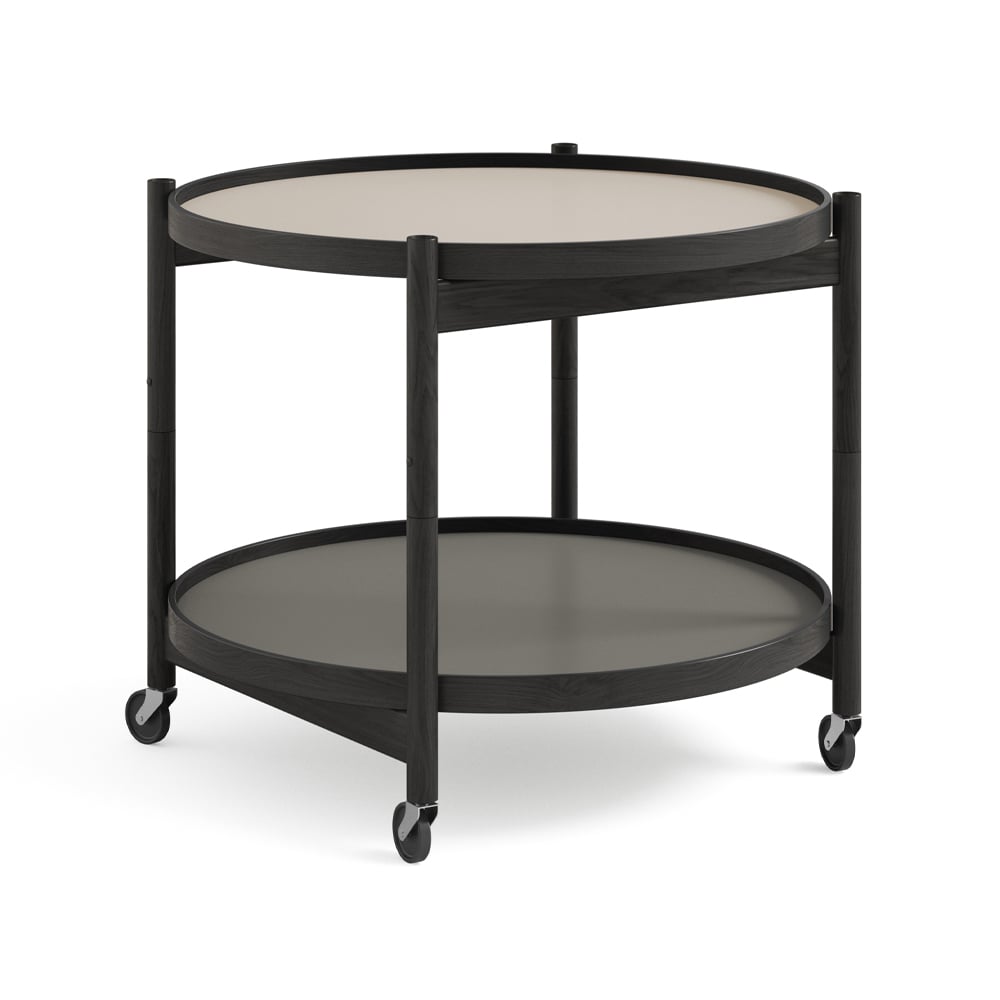 Brdr. Krüger Bølling Tray Table model 60 Stone, black lacquered oak stand