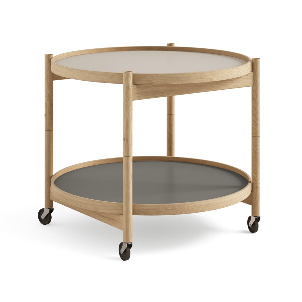 Brdr. Krüger Bølling Tray Table model 60 Stone, oiled oak stand