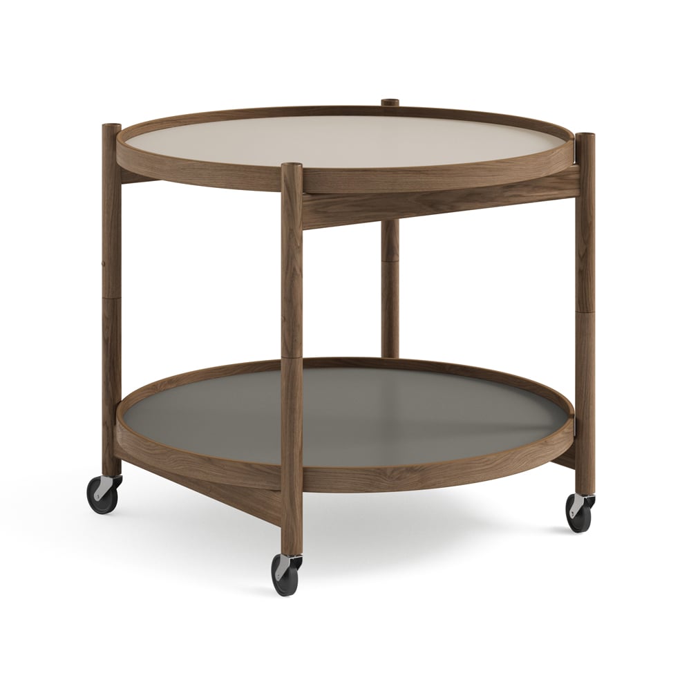 Brdr. Krüger Bølling Tray Table model 60 Stone, smoke oiled oak stand