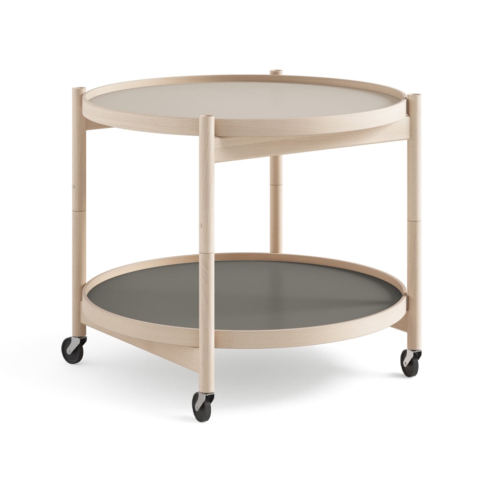 Brdr. Krüger Bølling Tray Table model 60 Stone, untreated beech stand