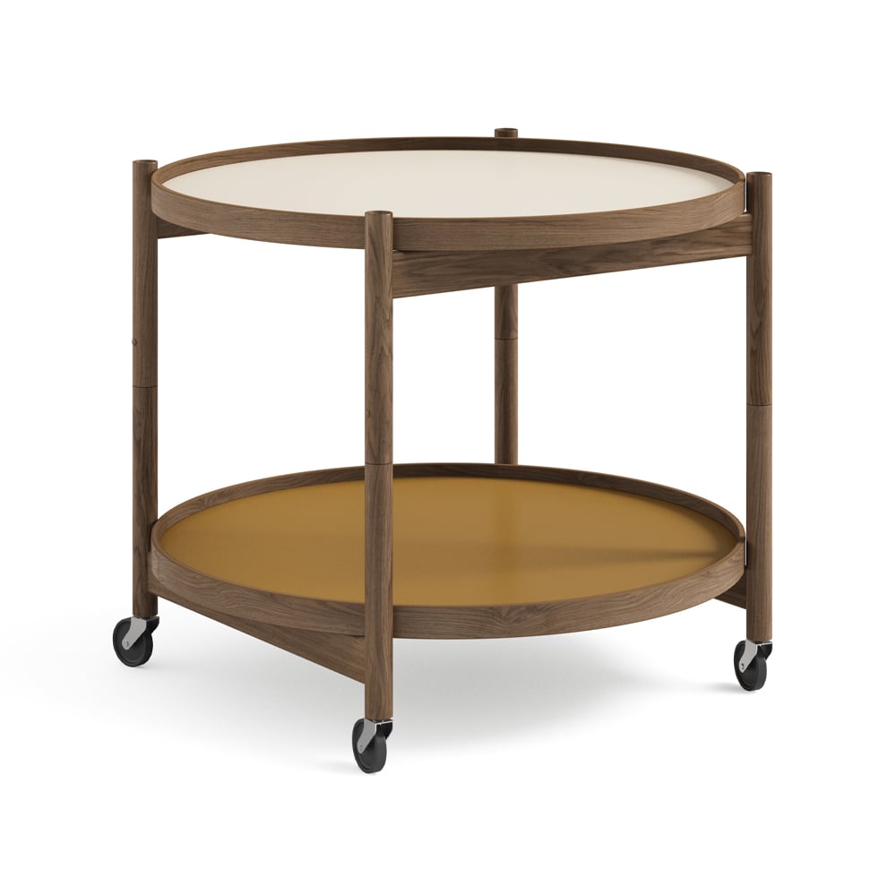 Brdr. Krüger Bølling Tray Table model 60 Sunny, smoke oiled oak stand