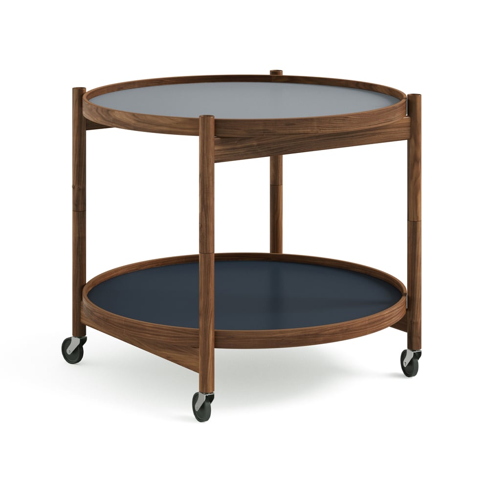 Brdr. Krüger Bølling Tray Table model 60 Water, oiled walnut stand