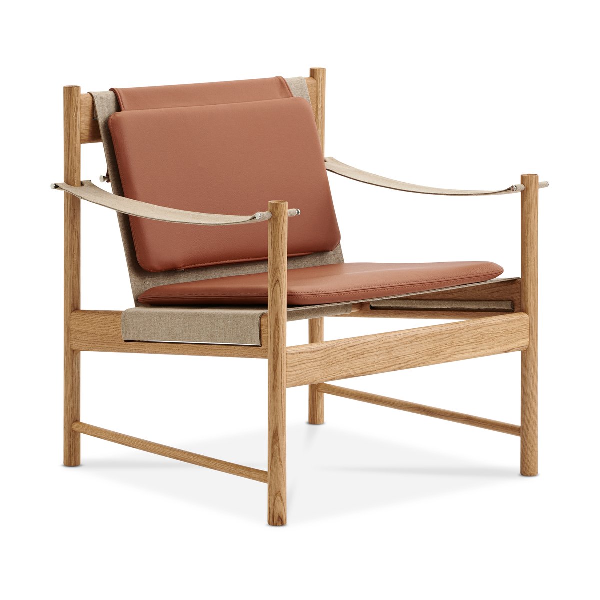 Brdr. Krüger HB lounge chair Oiled oak-leather brandy