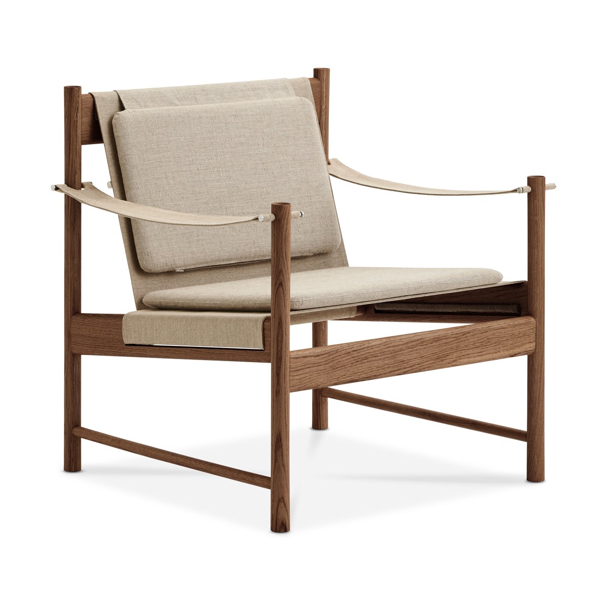 Brdr. Krüger HB lounge chair Smoke oiled oak-canvase nature