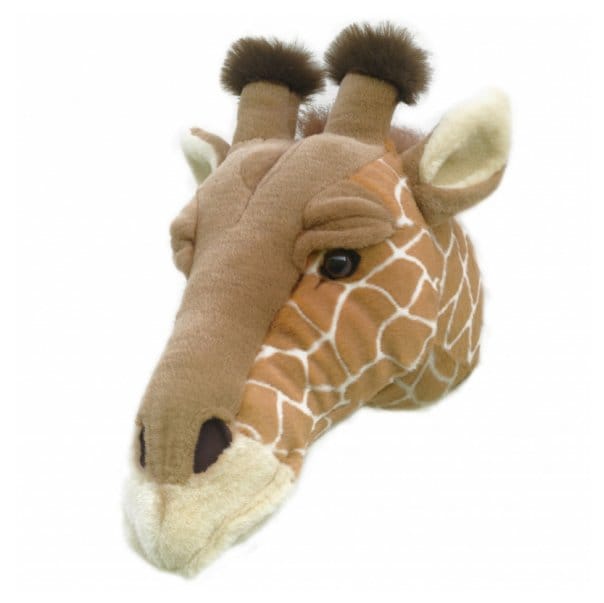 stuffed giraffe head wall mount