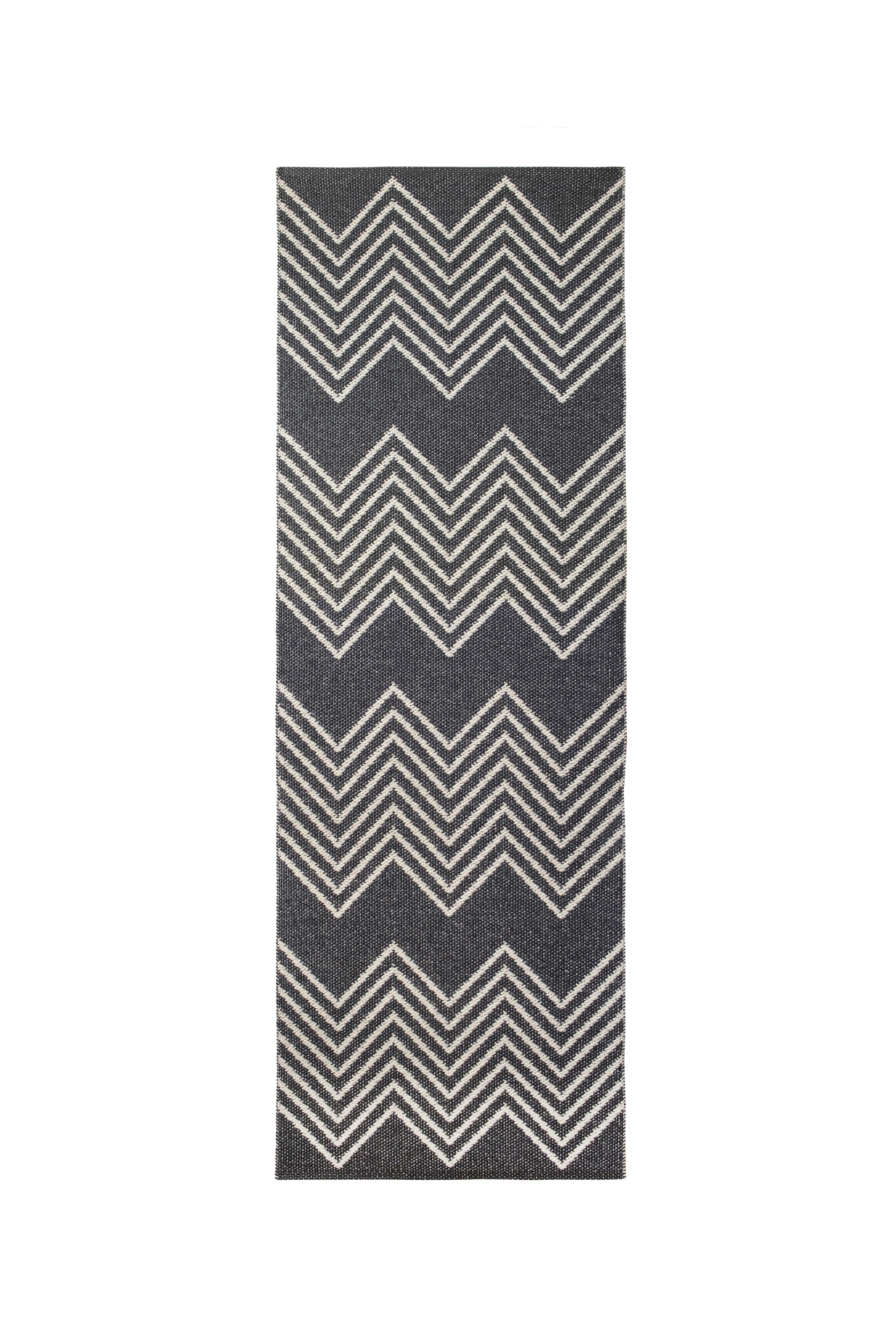 Mini plastic rug 70x150 cm, beluga (black/grey)