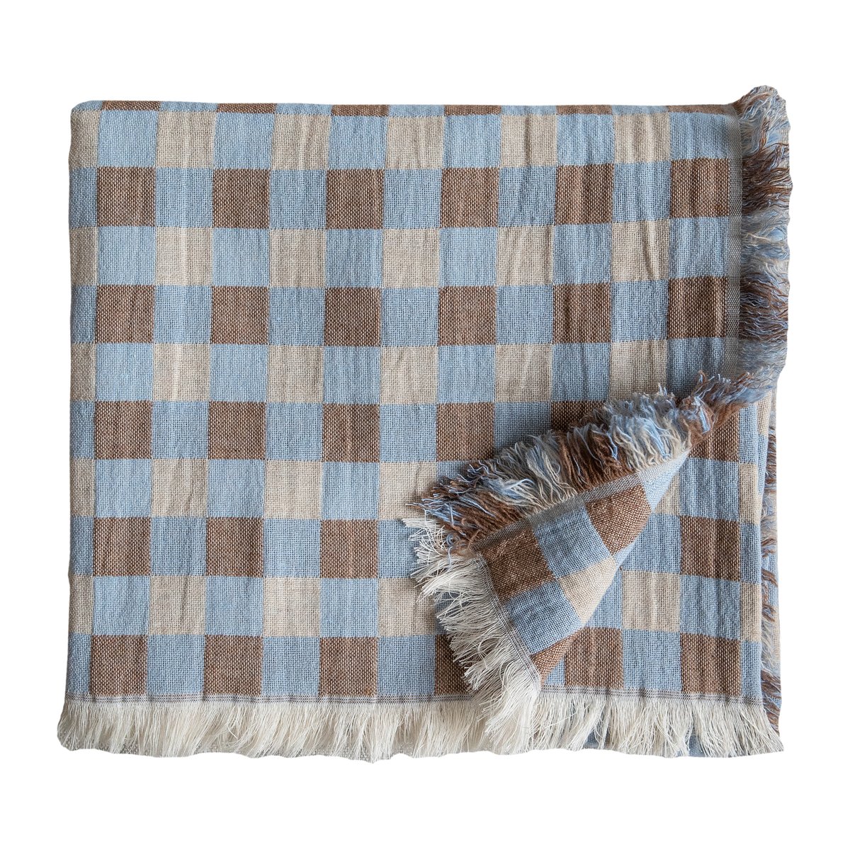 Brita Sweden Poppy wool throw 260x260 cm Blue