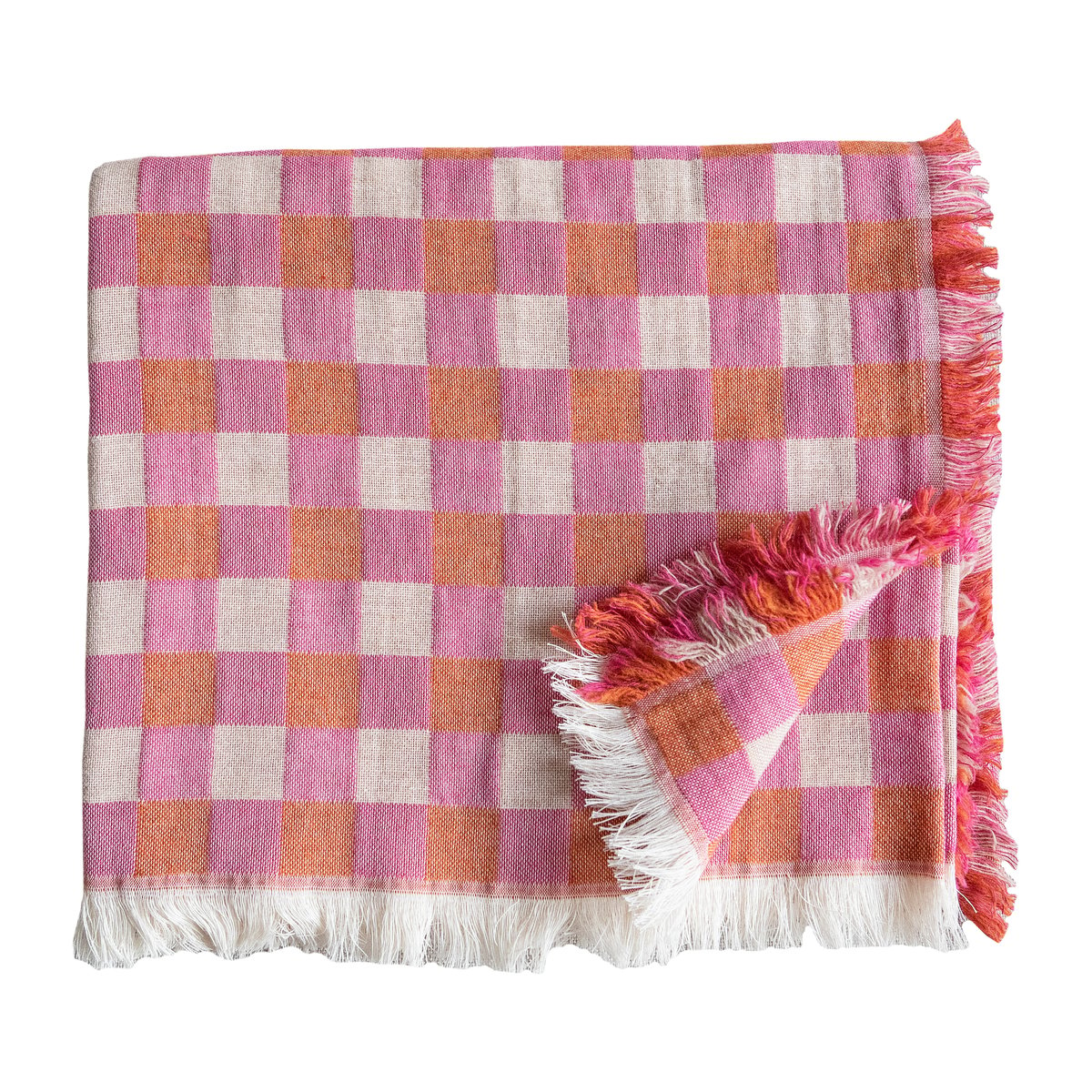 Brita Sweden Poppy wool throw 260x260 cm Pink