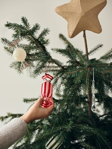 Candy Christmas tree pendant glass 2 pieces - Creme - Broste Copenhagen