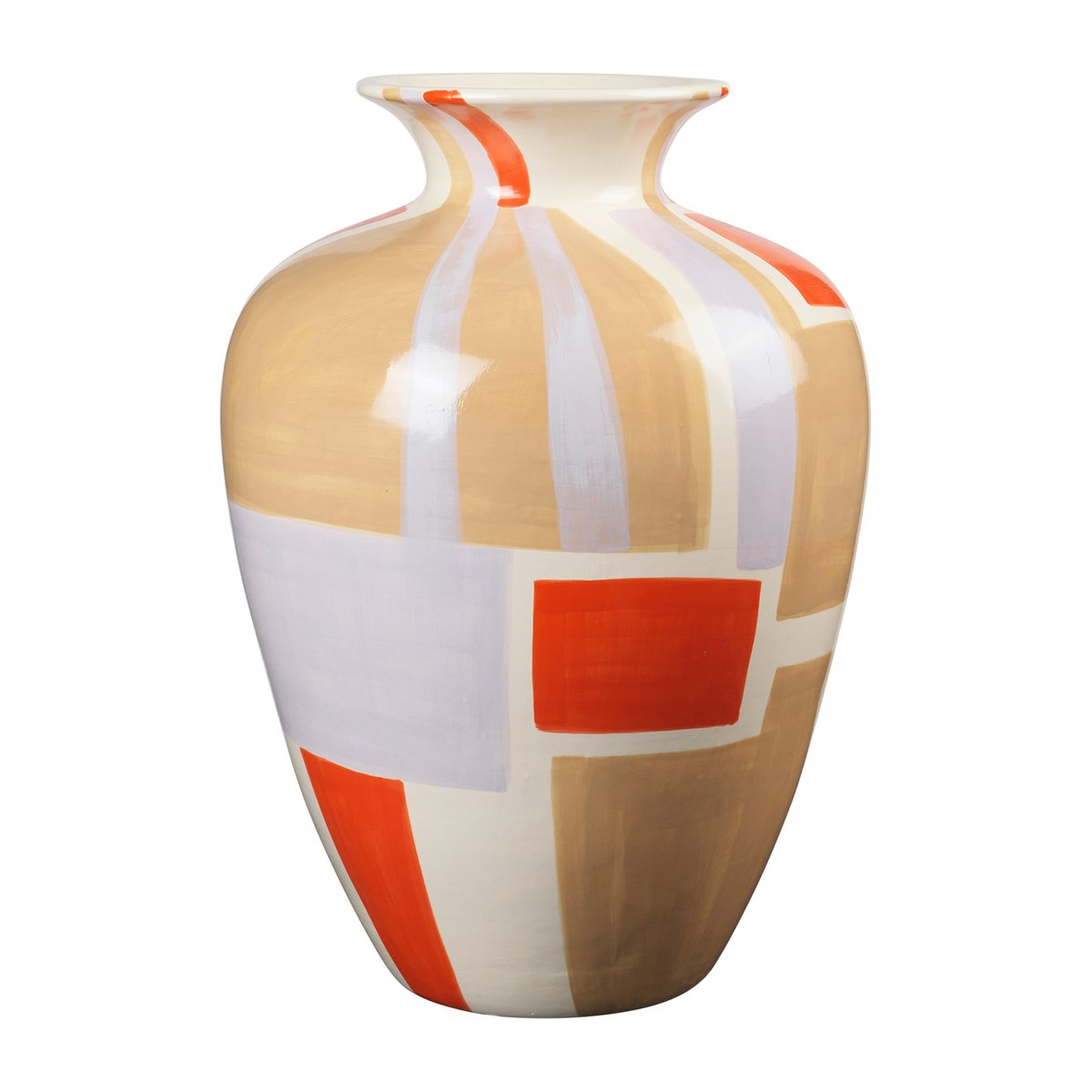 Broste Copenhagen Dana vase 50 cm Off white-orange-purple-grey