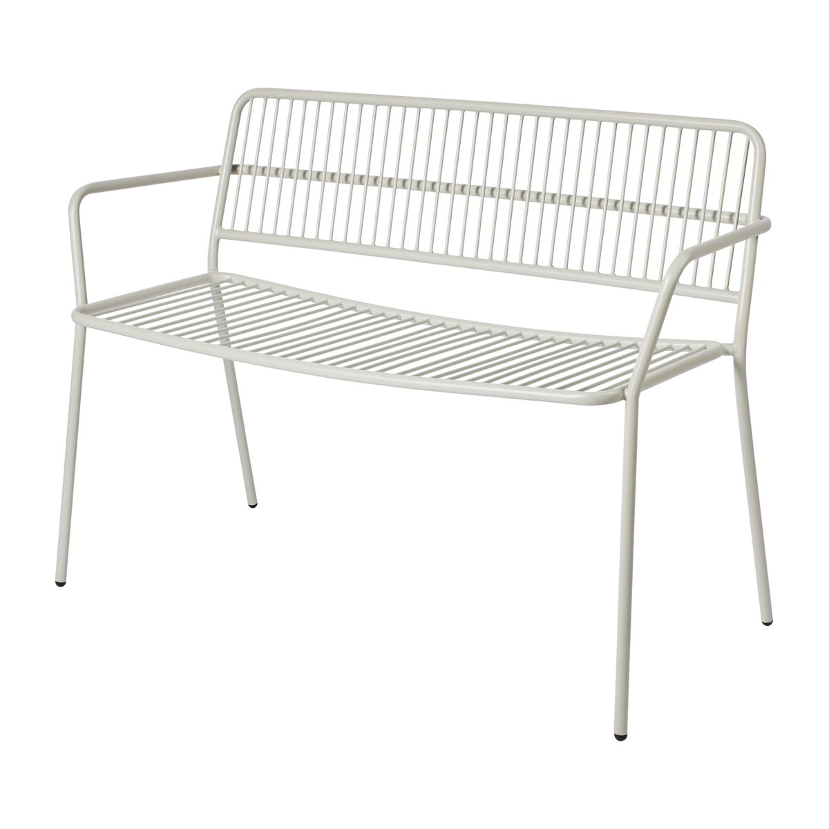 Broste Copenhagen Eden bench with arm support Beige grey