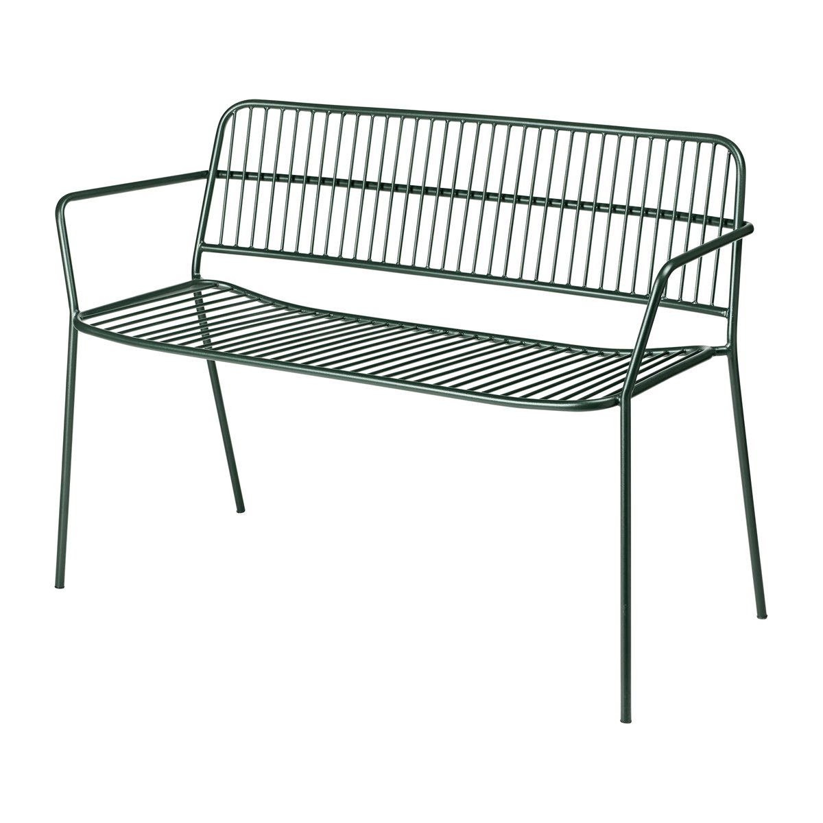 Broste Copenhagen Eden bench with arm support Forest green