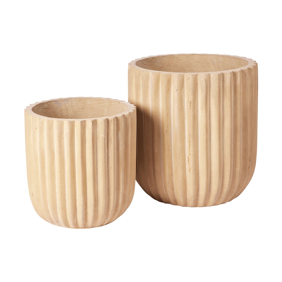 Broste Copenhagen Fiber flower pot 2-pack Antique beige