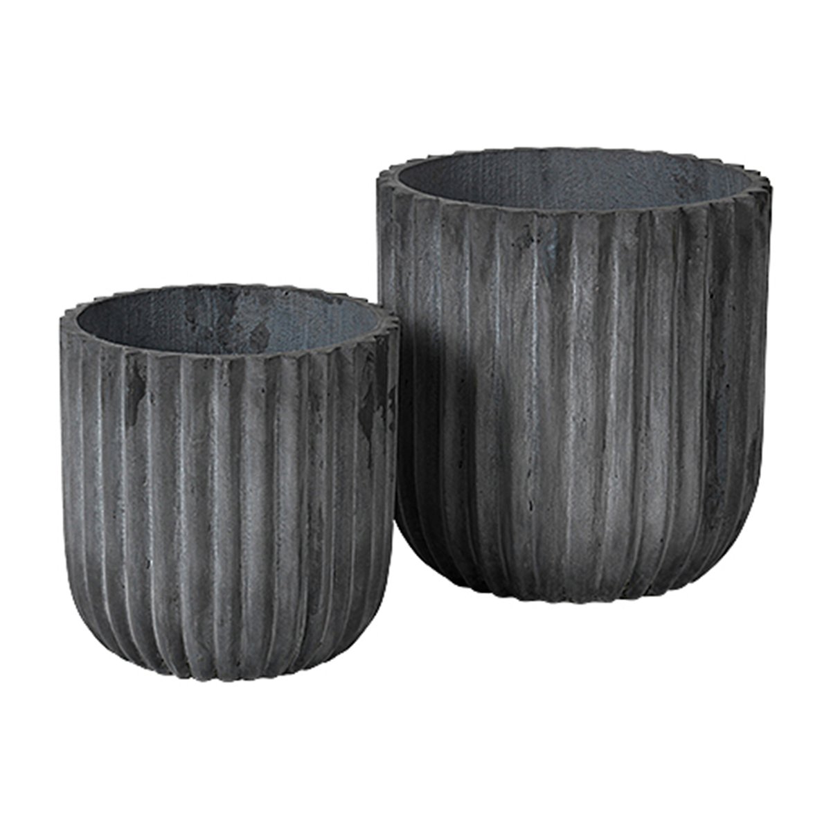 Broste Copenhagen Fiber flower pot 2-pack Charcoal