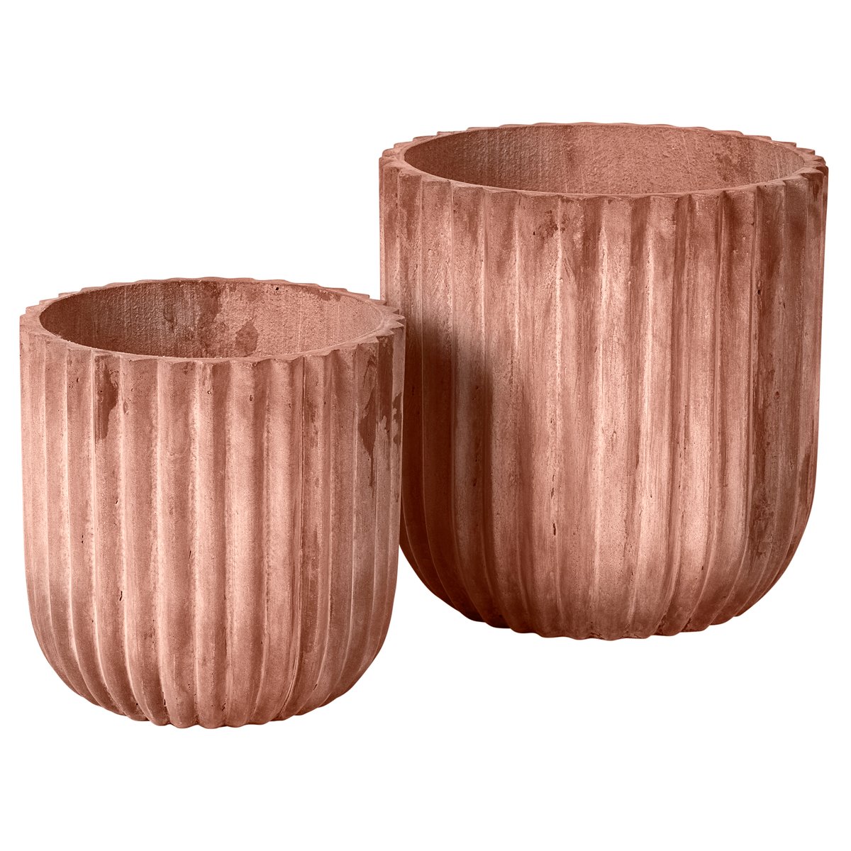 Broste Copenhagen Fiber flower pot 2-pack Terracotta