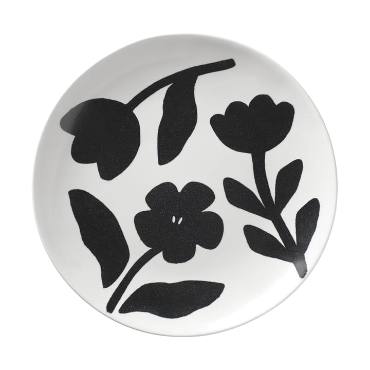 Flora plate Ø26 cm - Black-off white - Broste Copenhagen