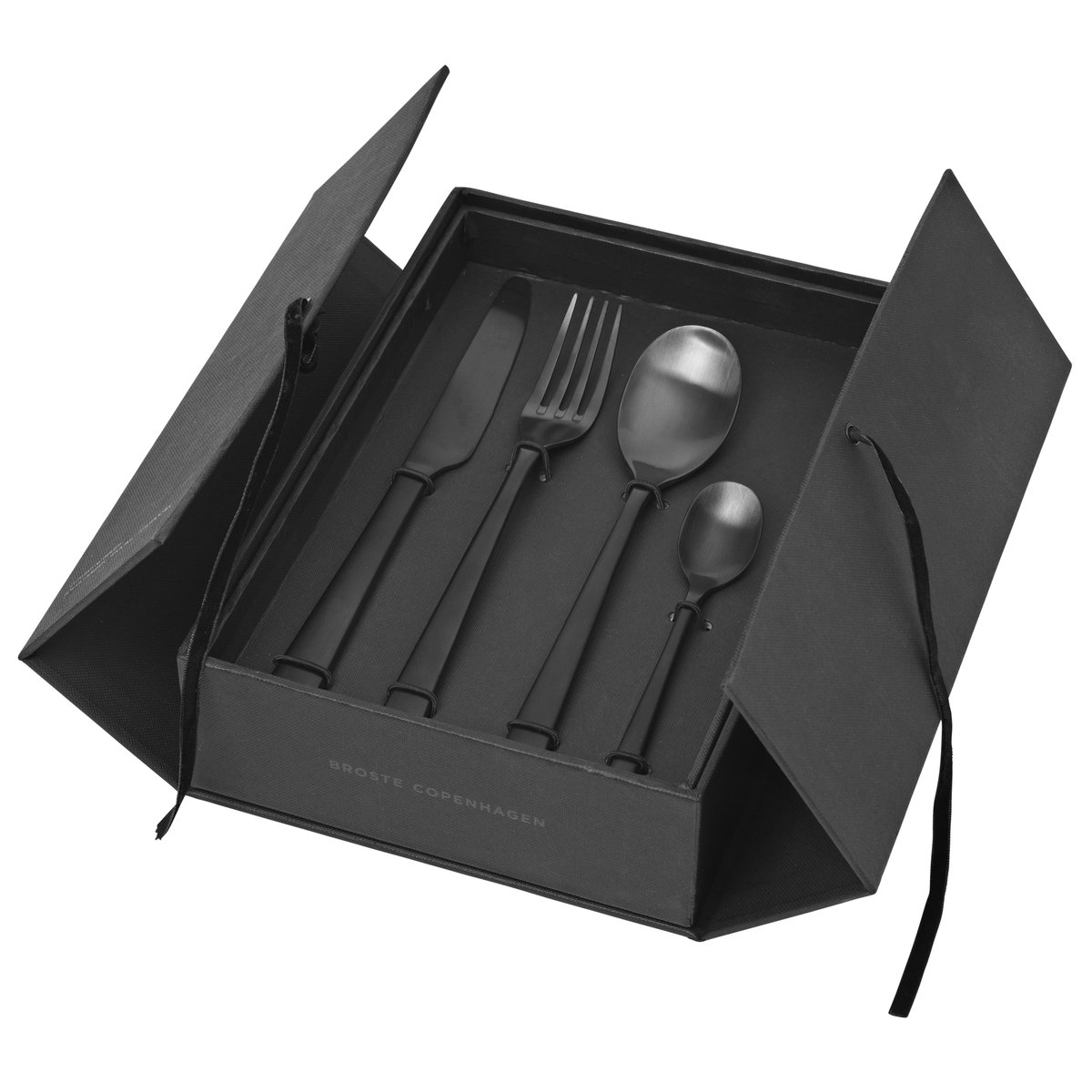 Broste Copenhagen Hune cutlery 16 pcs titanium mat black