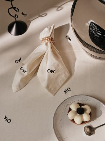 Mai tablecloth - 160x200 cm, black-off white - Broste Copenhagen