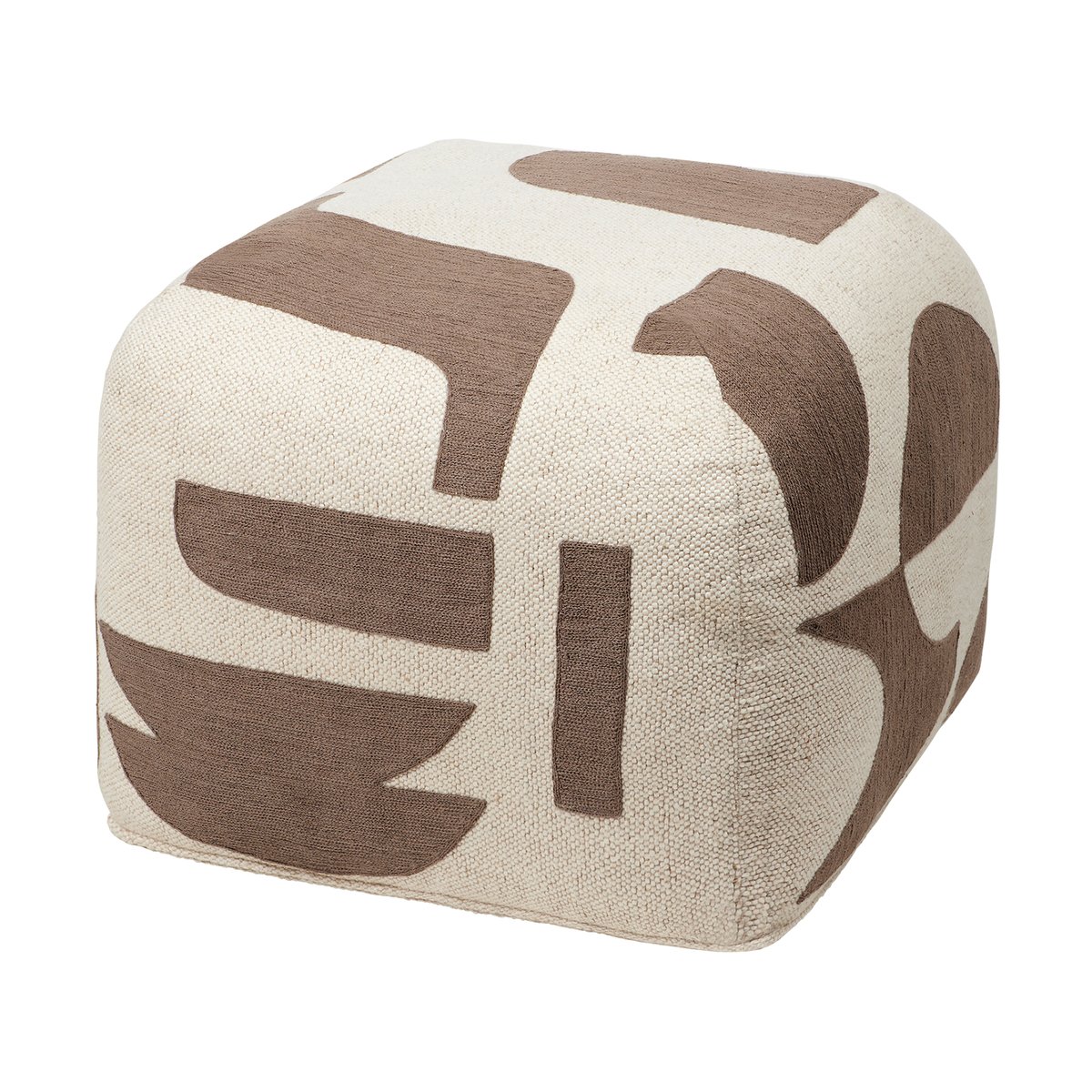 Broste Copenhagen Mundo pouf 38 cm Kangaroo brown-off white