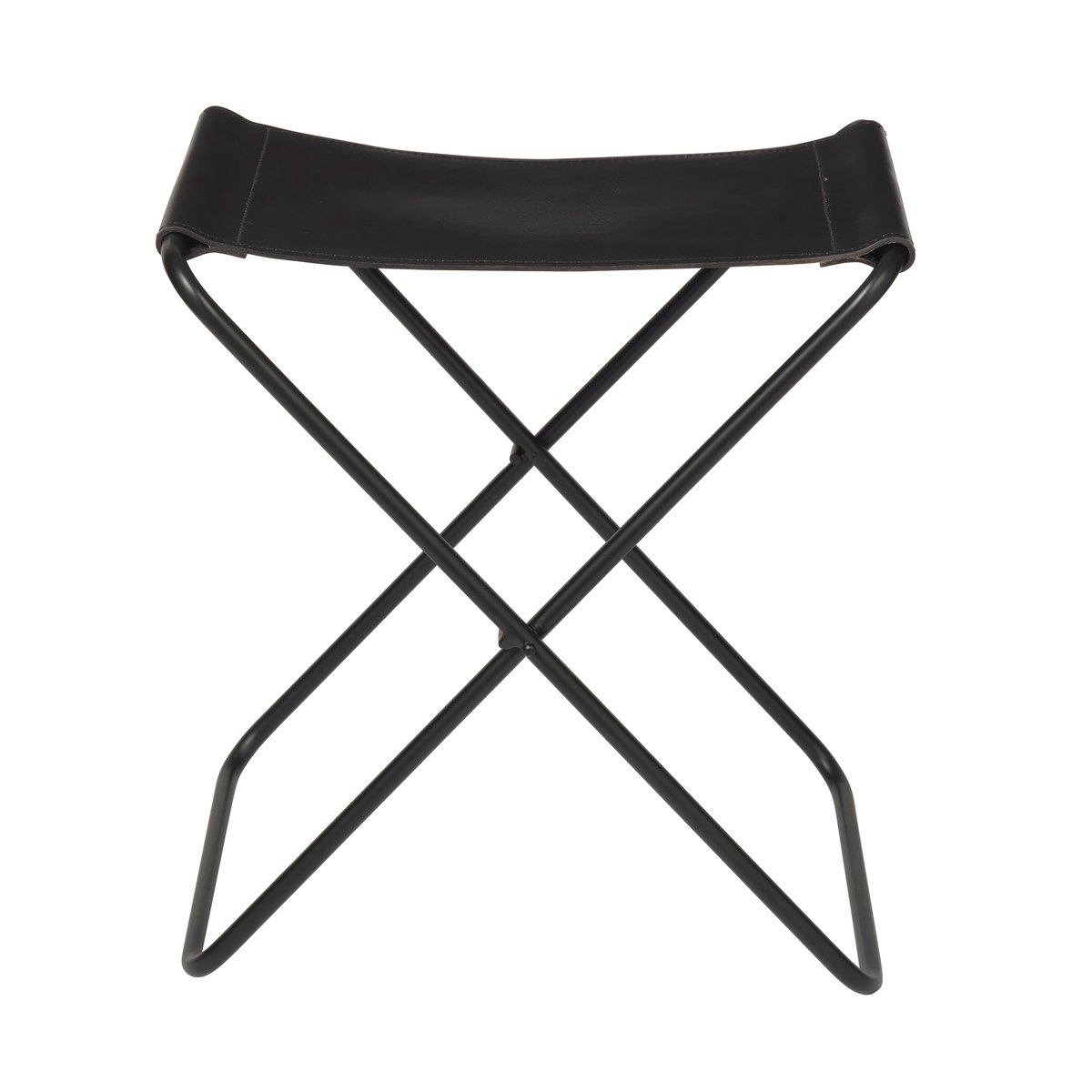 Broste Copenhagen Nola stool leather black, 45 cm